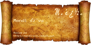 Mendl Éva névjegykártya